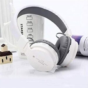 SH12 Wireless White Bluetooth Headphone with FM and SD Card Slot, Music and Calling Controls