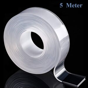 Double Sided Adhesive Tape, Transparent Strong Adhesive Traceless Tape Removable Washable and Reusable Anti Slip Tape for Home Supplies | 5 Meter